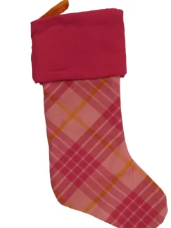 Outlet Pink Plaid Christmas Stocking Stockings