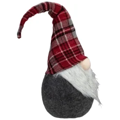 Discount Plaid Bendable Hat Gnome Sitting Christmas Decoration - 25