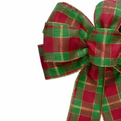 Outlet Plaid 6-Loop Christmas Bow Decoration - 9