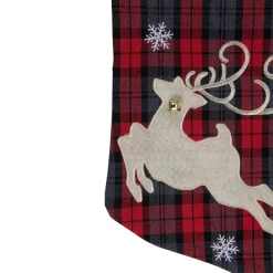 New Plaid Merry Christmas Reindeer Stocking - 19