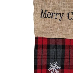 New Plaid Merry Christmas Reindeer Stocking - 19