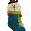 New Plush Blue & White Glitter Felt Snowman Christmas Stocking Snow Man Stockings