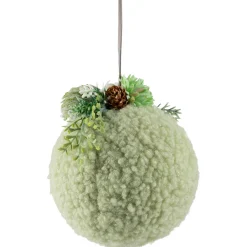 New Plush Christmas Ball Ornament with Winter Foliage - 4