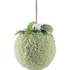 New Plush Christmas Ball Ornament with Winter Foliage - 4