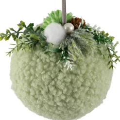 New Plush Christmas Ball Ornament with Winter Foliage - 4
