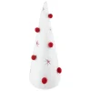 Best Plush Christmas Cone Tree with Pompom Ornaments - 11" - White and Red Trees