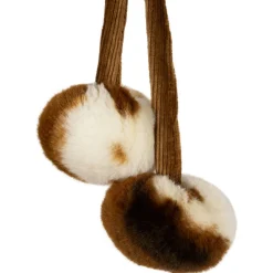 Outlet Plush Cowhide Inspired Christmas Stocking with Pom Poms - 20.5
