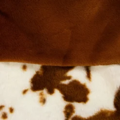 Outlet Plush Cowhide Inspired Christmas Stocking with Pom Poms - 20.5