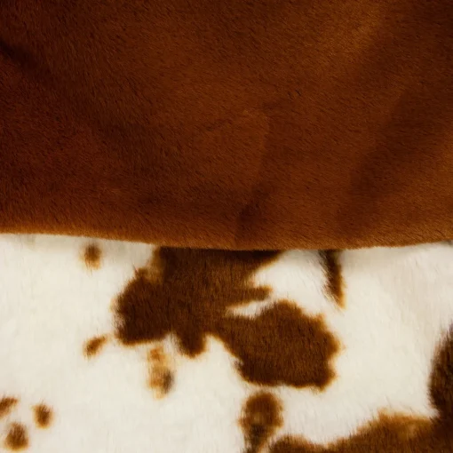 Outlet Plush Cowhide Inspired Christmas Stocking with Pom Poms - 20.5" - Brown Stockings