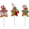 Plush Gingerbread Christmas Picks - 10" - Set of 3 Gingerbread
