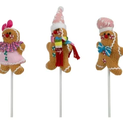 Plush Gingerbread Christmas Picks - 10