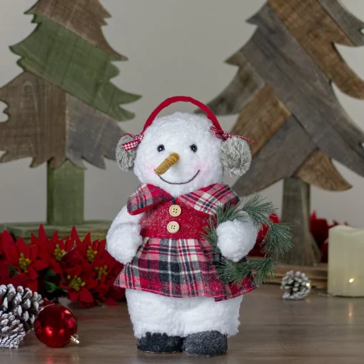 Outlet Plush Girl Snowman with Ear Muffs Christmas Figure - 9.5" Snowmen