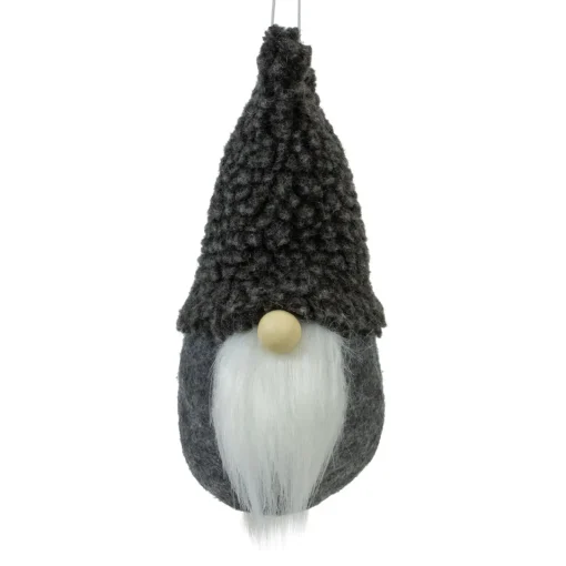 Outlet Plush Gnome Christmas Ornament - 7" - Gray Gnomes