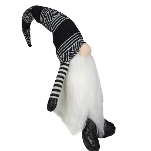 Best Plush Gnome with Striped Arms Christmas Figure - 28" - Black and White Gnomes