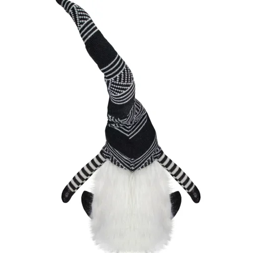Best Plush Gnome with Striped Arms Christmas Figure - 28" - Black and White Gnomes