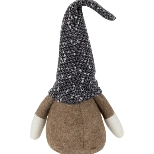 Outlet Plush Gnome with Wooden Nose Christmas Figure - 11" - Brown Gnomes