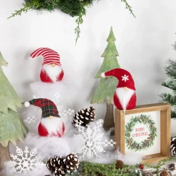 Best Plush Gnomes Christmas Ornaments with Striped, Plaid and Snowflake Hats - 4.5