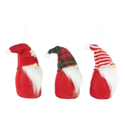 Best Plush Gnomes Christmas Ornaments with Striped, Plaid and Snowflake Hats - 4.5