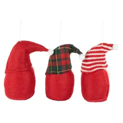 Best Plush Gnomes Christmas Ornaments with Striped, Plaid and Snowflake Hats - 4.5