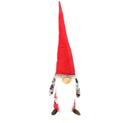 Clearance Plush Nordic Santa Christmas Gnome Figure - 25.5" - Red and Gray Gnomes