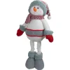 Plush Nordic Snowman Christmas Figure - 22" - Red and Gray Snowmen