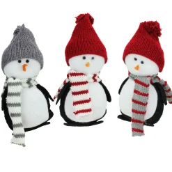 Outlet Plush Penguins with Hats and Matching Scarves Christmas Figures - 6" - Set of 3 Animals