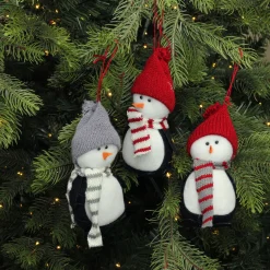 Outlet Plush Penguins with Hats and Matching Scarves Christmas Figures - 6" - Set of 3 Animals