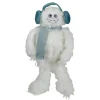 Hot Plush Sitting Yeti with Earmuffs Christmas Figure - 18" - White and Blue Animals