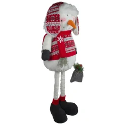 Plush Snowman with a Bag of Present and Telescopic Legs Christmas Figure - 33" Snowmen