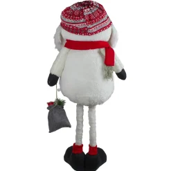 Plush Snowman with a Bag of Present and Telescopic Legs Christmas Figure - 33