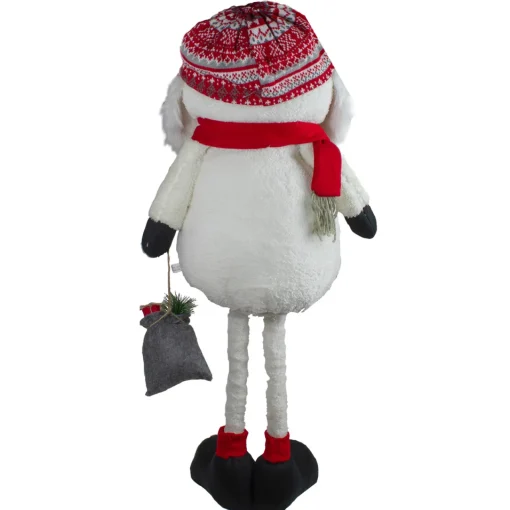 Plush Snowman with a Bag of Present and Telescopic Legs Christmas Figure - 33" Snowmen