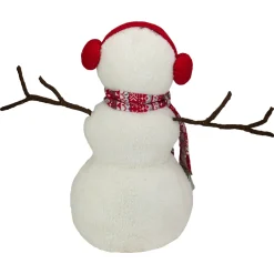 Best Plush Snowman with Button Snowflakes and Earmuffs Christmas Decoration - 21.5