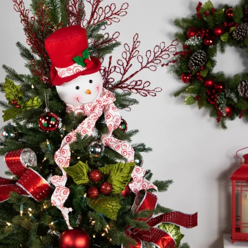 Plush Snowmen in Hats Christmas Ornaments - 12.5" - Set of 3 Snowmen