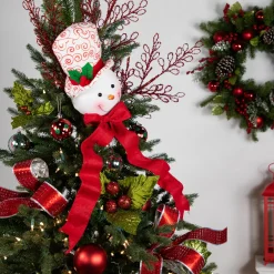 Plush Snowmen in Hats Christmas Ornaments - 12.5