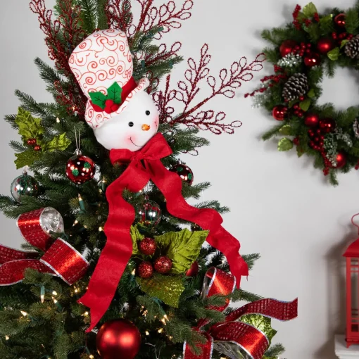 Plush Snowmen in Hats Christmas Ornaments - 12.5" - Set of 3 Snowmen