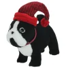 Best Plush Standing Bulldog with Striped Hat and Collar Christmas Decoration - 11.5" Animals
