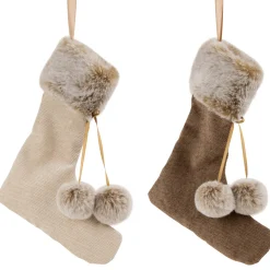 Discount Plush Stockings Christmas Ornaments - 7.5