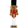 Discount Plush Teddy Bear Soldier Christmas Nutcracker - 14" - Red and Gold Nutcrackers