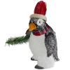 Hot Plush Winter Penguin with Pine Branch Christmas Figure - 13" Animals