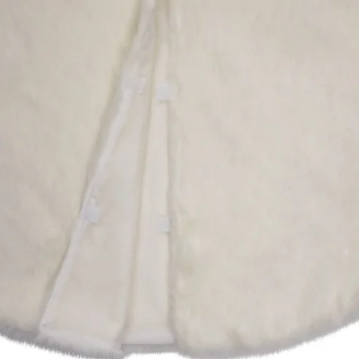 Best Polar Bear Faux Fur Christmas Tree Skirt - 48" - White Cloth|Metal