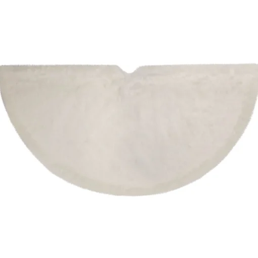 Best Polar Bear Faux Fur Christmas Tree Skirt - 48" - White Cloth|Metal