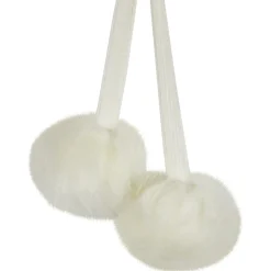 Discount Polar Bear Faux Fur Christmas Stocking with Pom Poms - 20.5