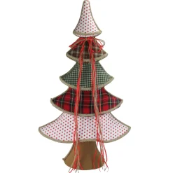 Online Polka Dot and Plaid Christmas Tree with Ribbon Bow Decoration - 31.5" Trees