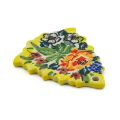 Online Polmedia Polish Pottery Christmas Tree Pendant 3" Copper Rose Meadow Collectibles