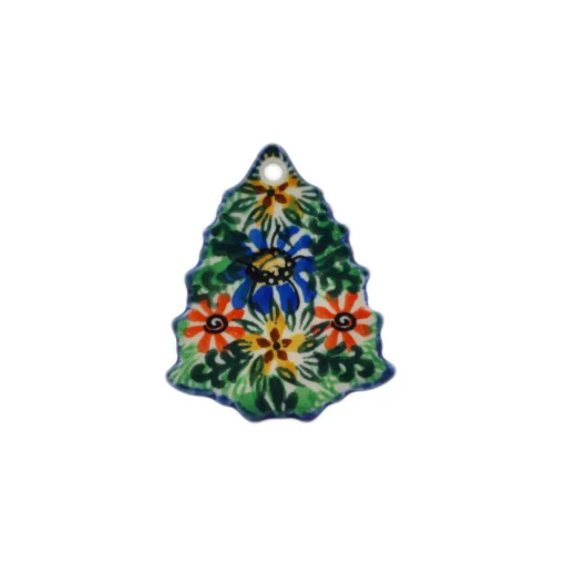 Outlet Polmedia Polish Pottery Christmas Tree Pendant 3" Profusion Collectibles