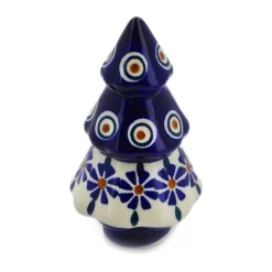 Best Polmedia Polish Pottery Christmas Tree Figurine 5" Peacock Collectibles