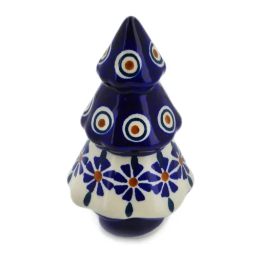 Best Polmedia Polish Pottery Christmas Tree Figurine 5" Peacock Collectibles
