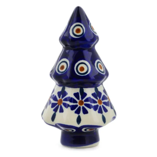 Best Polmedia Polish Pottery Christmas Tree Figurine 5" Peacock Collectibles
