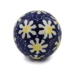 New Polmedia Polish Pottery Christmas Ball Ornament 3" Daisy Collectibles