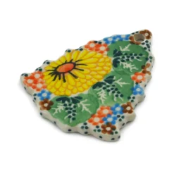 Clearance Polmedia Polish Pottery Christmas Tree Pendant 3" Enchanted Spring Collectibles